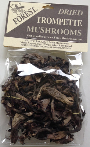 Dried Black Trumpet Mushrooms from Eastern Europe.